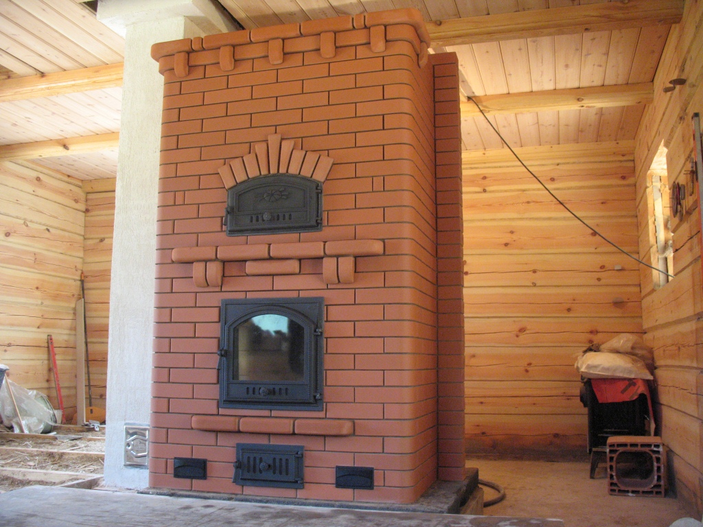 Brick stove fireplace